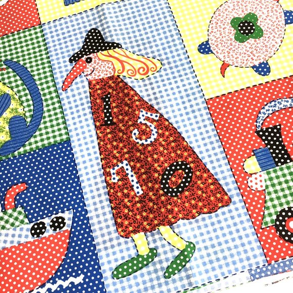 SPRING MILLS Halloween Panel of Colorful Quilting Block Prints VTG 90’s - Picture 3 of 13